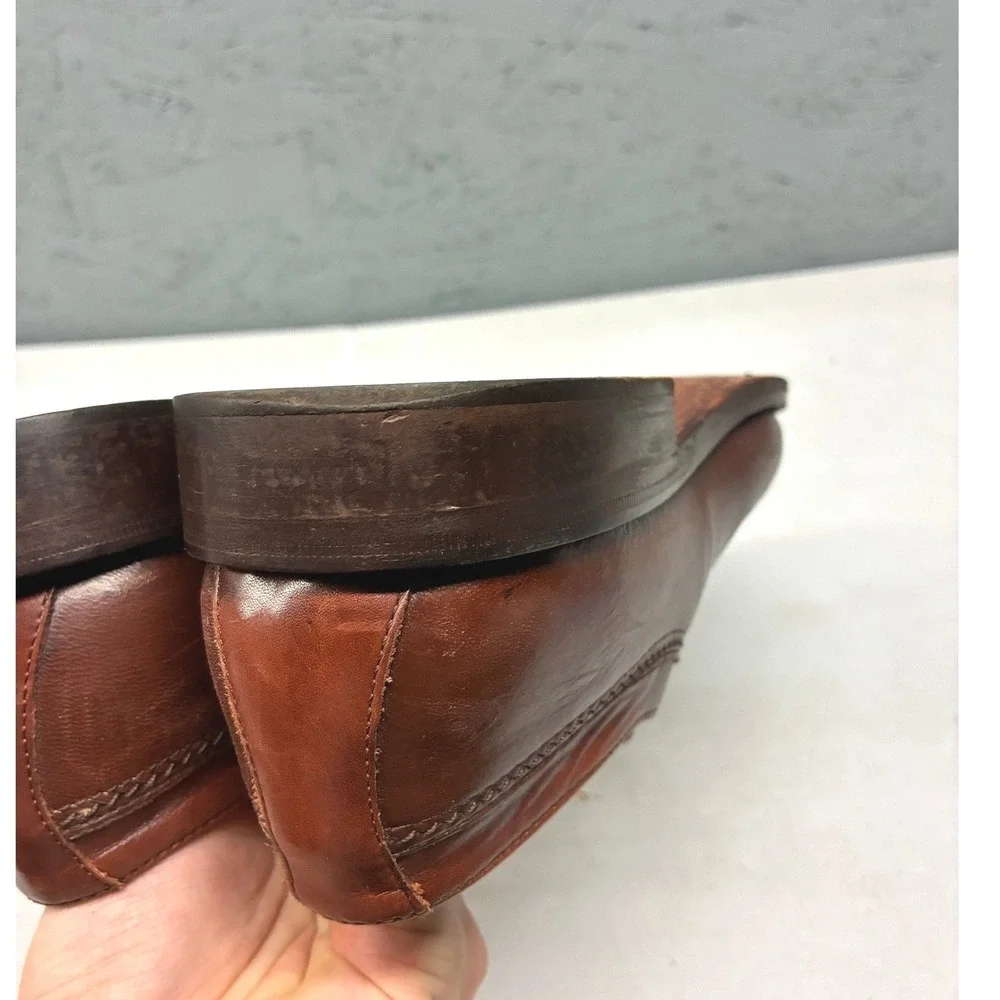 Pitti Shoes Firenze Cap Toe Derby Shoes Mens 8.5 M Brown Leather Made In Italy